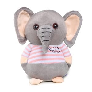 Lavara Soft Animal Plush Elephant Toy 20cm, Grey and Pink - 20 cm